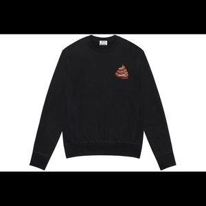 Acne Black Sweatshirt with Brown Emoji Patch